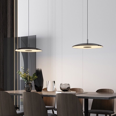 Modern Metal Pendant Light with Adjustable Hanging Length and Frosted Glass Shade