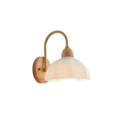 Modern One-Light Metal Wall Lamp with Downward Shade and Hardwired Power Source