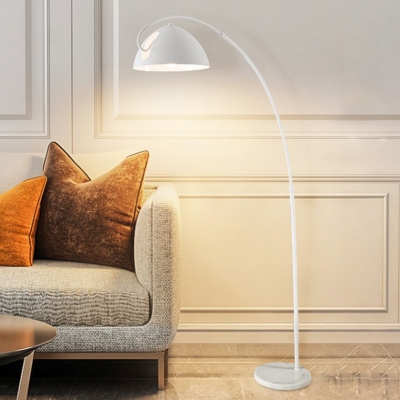 Sleek White Metal LED Floor Lamp for Modern Homes with Convenient Rocker Switch