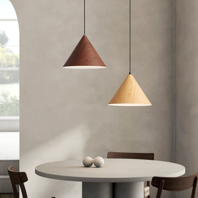 Contemporary Wood Pendant Light with Adjustable Hanging Length for Living Room