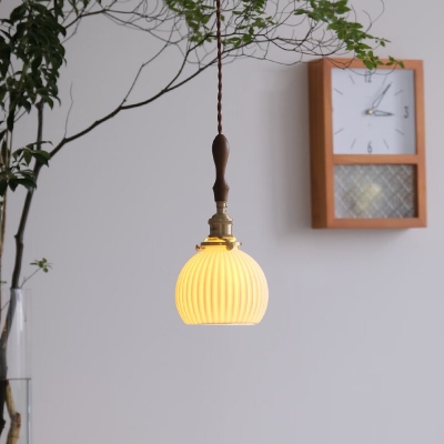 Handcrafted Ceramic Pendant Light with Adjustable Cord and Stylish Modern Design