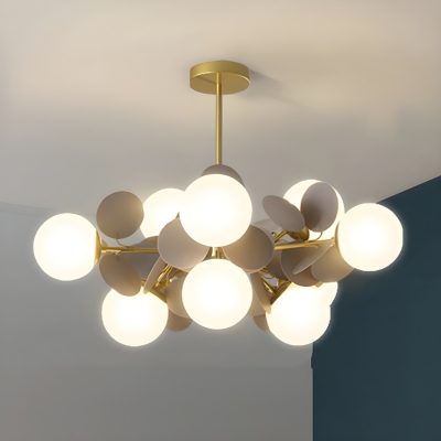 Modern Bi-pin Chandelier with Ambience Inducing Glass Shades