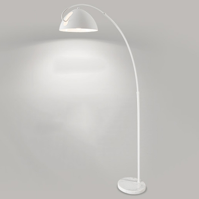 Sleek White Metal LED Floor Lamp for Modern Homes with Convenient Rocker Switch