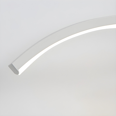White Metal Arc Modern Vanity Light with Integrated LED in Silica Gel Shade