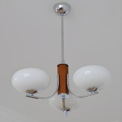 Ambient Metal Chandelier with Modern Glass Shades for Residential Use