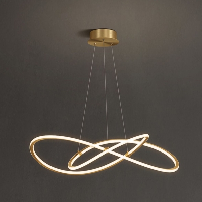 Contemporary LED Chandelier in Acrylic Metal with Adjustable Hanging Length and Dimmable Lights