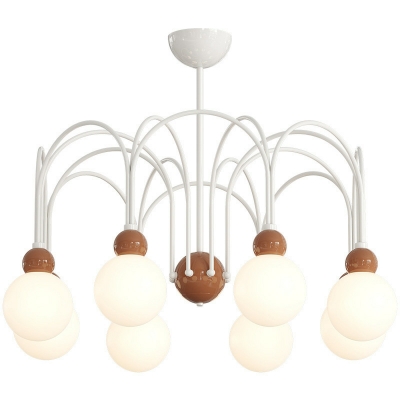 Contemporary Metal Chandelier with Adjustable Hanging Length and LED Light for Modern Homes