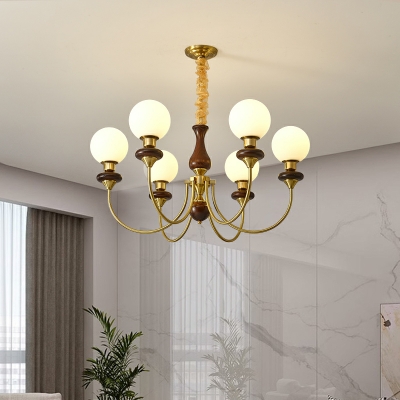 Glimmering Opalescent Glass Modern Chandelier with Adjustable Hanging Length