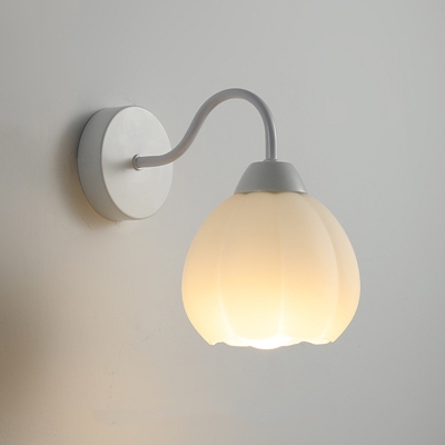 Modern 1-Light Wall Sconce with Glass Shade and LED/Incandescent/Fluorescent Bulbs