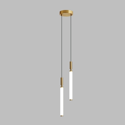 Modern Metal Pendant Light with Warm Light LED Bulbs and Acrylic Shade