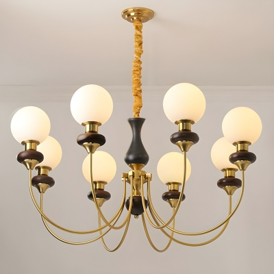 Stylish LED Chandelier with Glass Shades and Adjustable Length for Modern Homes