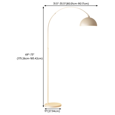 Adjustable Height White Metal Floor Lamp with Foot Switch for Modern Homes