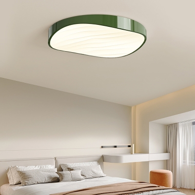 Flush Mount Modern LED Metal Ceiling Light with Acrylic Shade for Residential Use