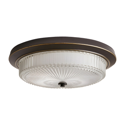 LED Flush Mount Ceiling Light with Clear Glass Shade for Colonial Style Home Decor