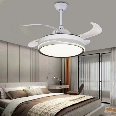 Modern Acrylic Ceiling Fan with Remote Control and Three Dimming Options