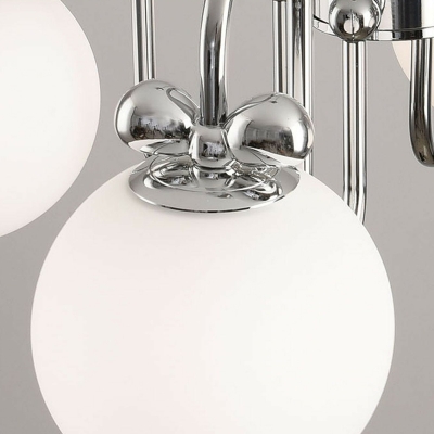 Modern Bi-pin Chandelier with Ambience-Enhancing White Glass Shades