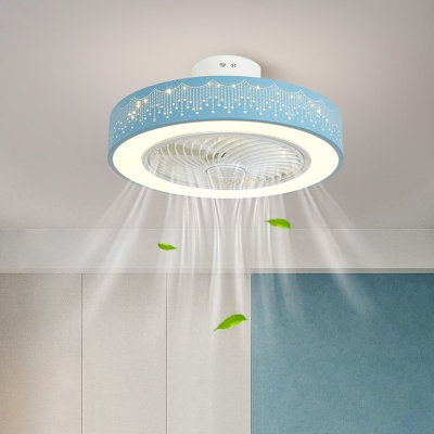 Clear Acrylic Blade Ceiling Fan with Remote Control and Dimmable LED Light