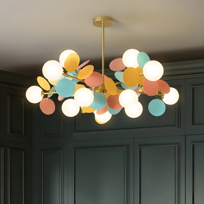 Modern Bi-pin Chandelier with Ambience Inducing Glass Shades