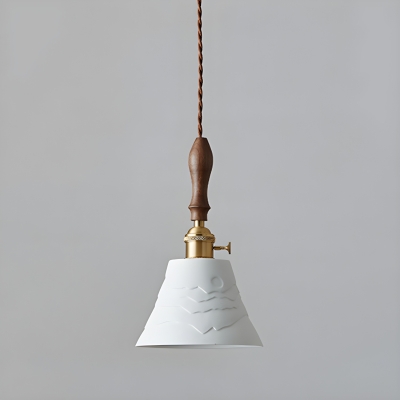 Modern Ceramic Pendant Light with Adjustable Hanging Length and Metal Cord Mounting