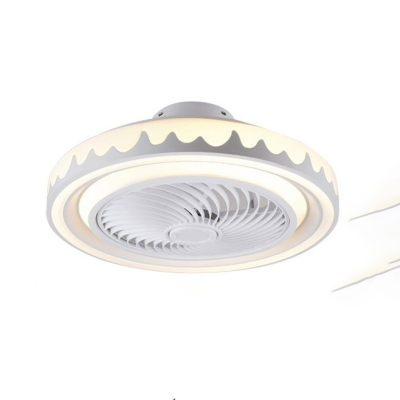 Modern LED Ceiling Fan with Remote Control - Flush Mount Acrylic Fan with Dimmable Light