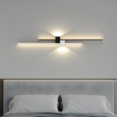 Sleek and Elegant Metal Wall Lamp with Iron Shade for Living Room