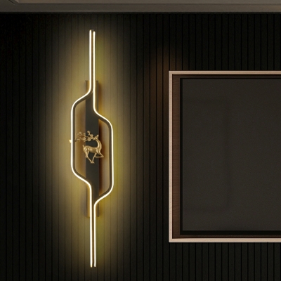 Sleek Modern LED Metal Wall Sconce with Ambient Silica Gel Shade