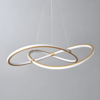 Contemporary LED Copper Chandelier with Silica Gel Shade - Perfect for Modern Homes