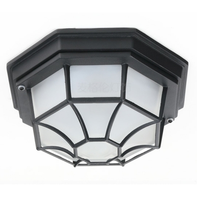 LED Colonial Style Metal Close To Ceiling Light with Glass Shade for Outdoor Use