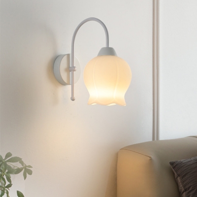 Modern 1-Light Wall Sconce with Glass Shade and LED/Incandescent/Fluorescent Bulbs
