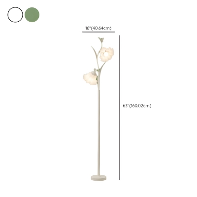 Modern Floor Lamp with White Acrylic Shade and Foot Switch for Residential Use