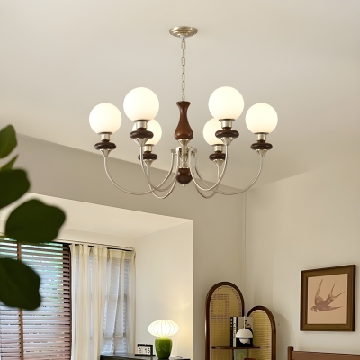 The Glowing Orb Modern Chandelier with Dazzling Glass Shades and Adjustable Hanging Length