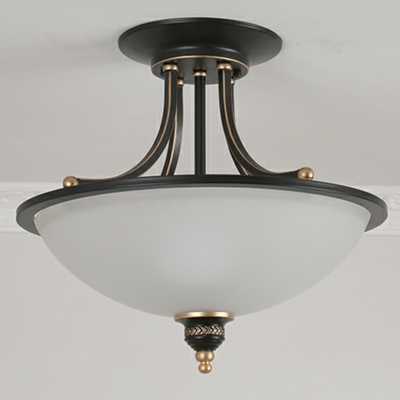 Classic Colonial LED Semi-Flush White Ceiling Light for Residential Use