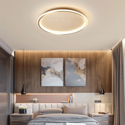 Modern Flush Mount Ceiling Light with Acrylic Shade, LED Bulbs and Metal Material