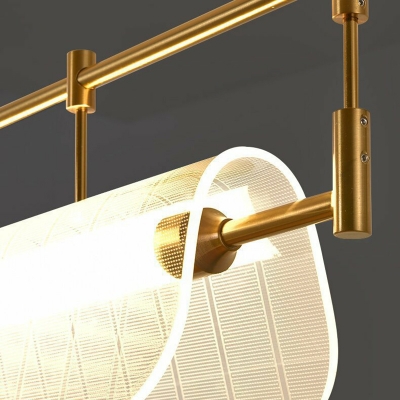 Modern Metal Island Pendant with Adjustable Hanging Length and LED