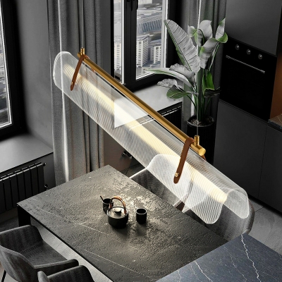 Modern LED Island Light with Adjustable Hanging Length, Warm/White/Neutral Light, Acrylic Shade