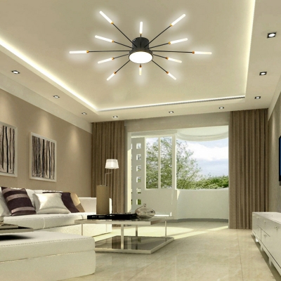 Industrial LED Bulb Metal Close To Ceiling Light with Ambient White Shade, Suitable for Residential Use