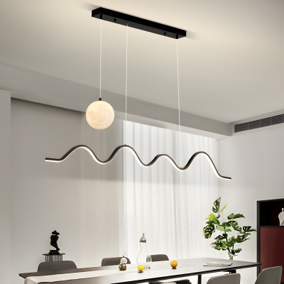 Industrial LED Island Light with Adjustable Hanging Length and Silicone Shade