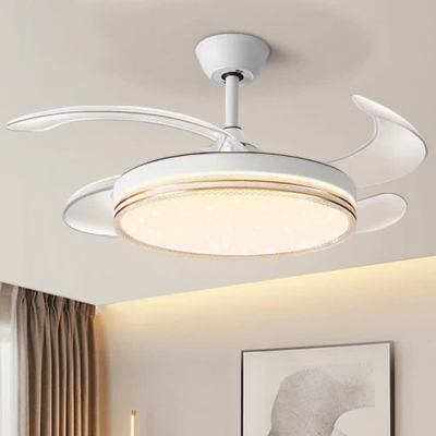 Modern Clear Blade Ceiling Fan with Remote Control and Integrated LED Light