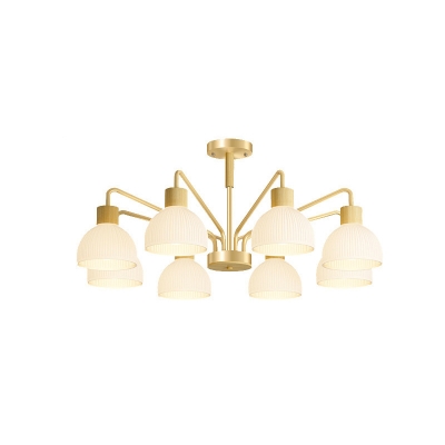 Tropical Beach Chandelier with Down-Directional Glass Shades and LEDs for Residential Use