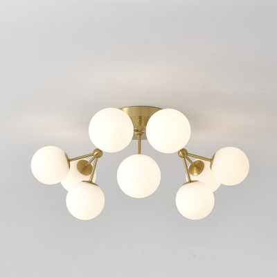 White Modern LED Flush Mount Ceiling Light with Ambient Shade Direction