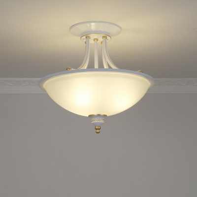Classic Colonial LED Semi-Flush White Ceiling Light for Residential Use