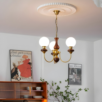 Contemporary Metal Chandelier with Convenient Adjustable Hanging Length and Glass Shade