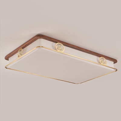 Contemporary Walnut Wood LED Ceiling Light for Trendy Residential Use