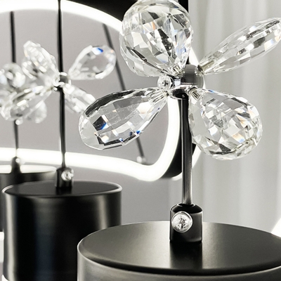 Elegant 4-Light LED Island Pendant with Clear Crystal Accents