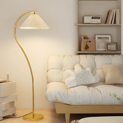 Elegant Metallic Modern Floor Lamp with LED Lights and Rocker Switch for Residential Use