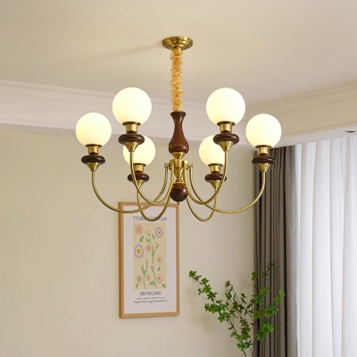 Glimmering Opalescent Glass Modern Chandelier with Adjustable Hanging Length