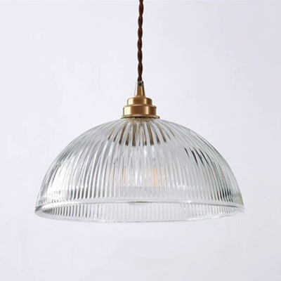 Industrial Clear Glass Pendant Light with Adjustable Hanging Length and Metal Mounting