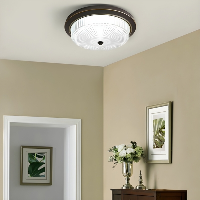 LED Flush Mount Ceiling Light with Clear Glass Shade for Colonial Style Home Decor