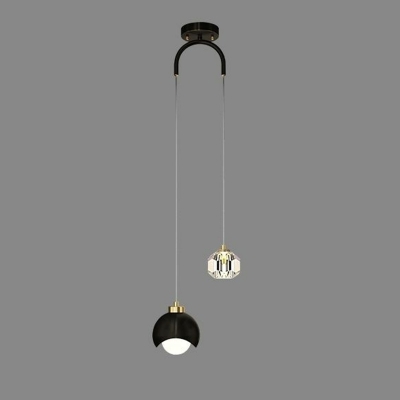 Modern Metal Crystal Pendant with Adjustable Hanging Length for Residential Use