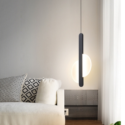 Modern Metal Pendant Light with Warm LED Bulbs and Acrylic Shade for Direct Wired Electric
